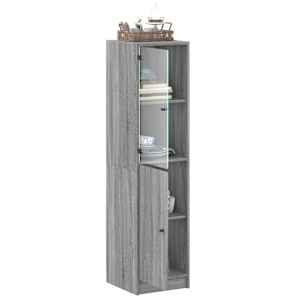 Highboard se skleněnými dvířky šedý sonoma 35 x 37 x 142 cm - obrázek 5