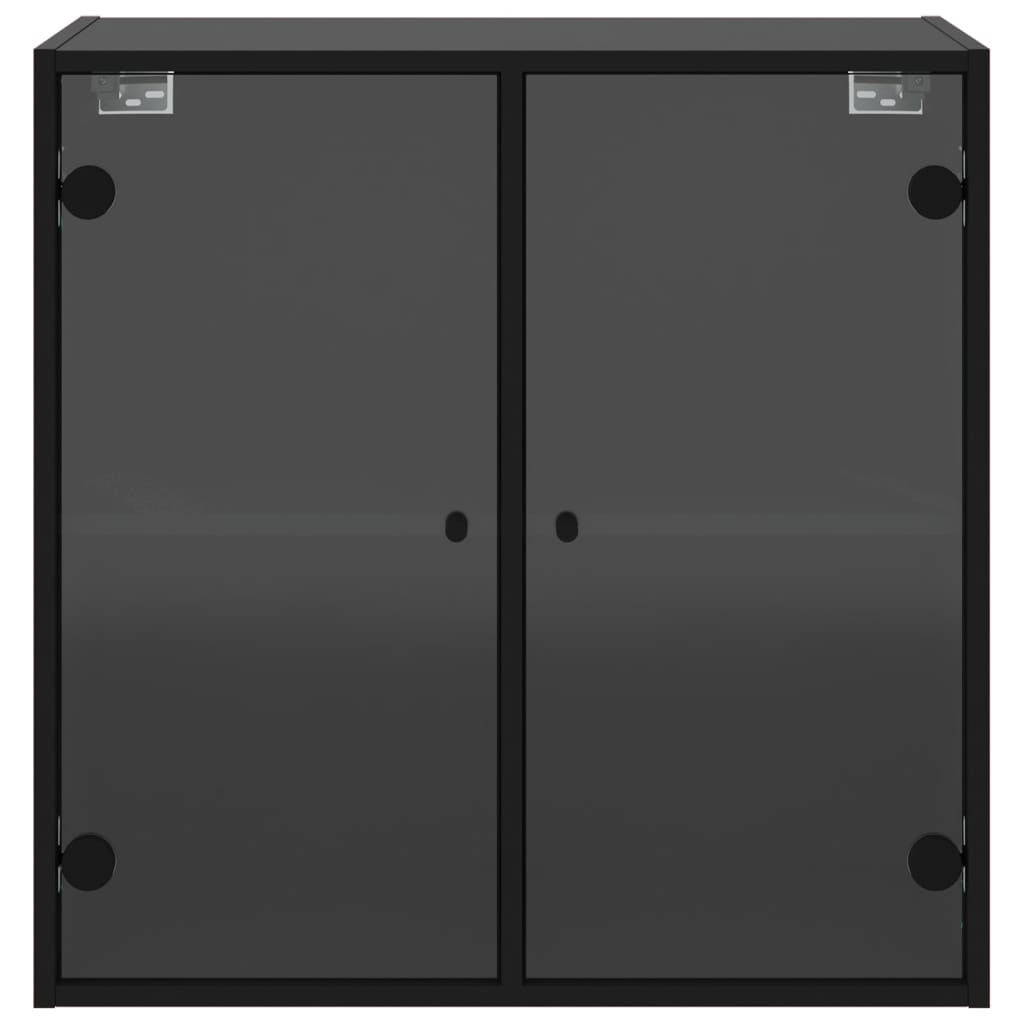 imagem de vidaXL Armário de parede c/ portas de vidro 68x37x68,5 cm preto7