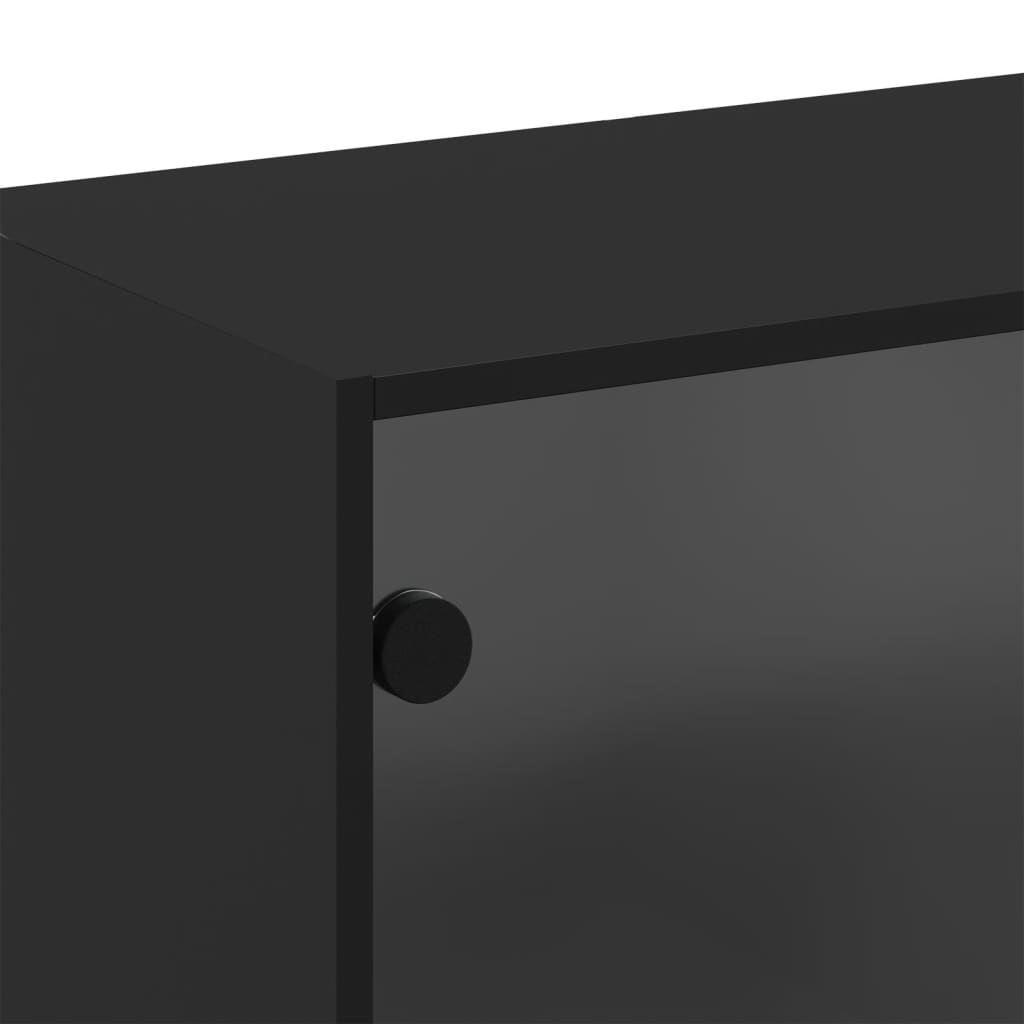 imagem de vidaXL Armário de parede c/ portas de vidro 68x37x68,5 cm preto10