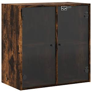 vidaXL klaasustega k&uuml;lgkapp, suitsutatud tamm, 68 x 37 x 68,5 cm