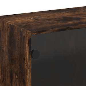 Nástěnná skříňka se skleněnými dvířky kouřový dub 68x37x68,5 cm - obrázek 9