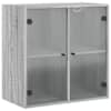 vidaXL klaasustega k&uuml;lgkapp, hall Sonoma tamm, 68 x 37 x 68,5 cm