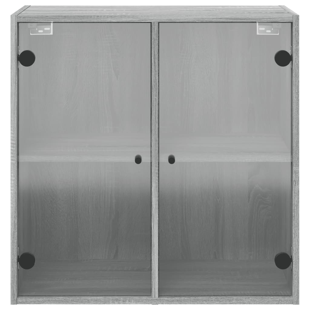 imagem de vidaXL Armário de parede c/ portas de vidro 68x37x68,5 cm cinza sonoma7