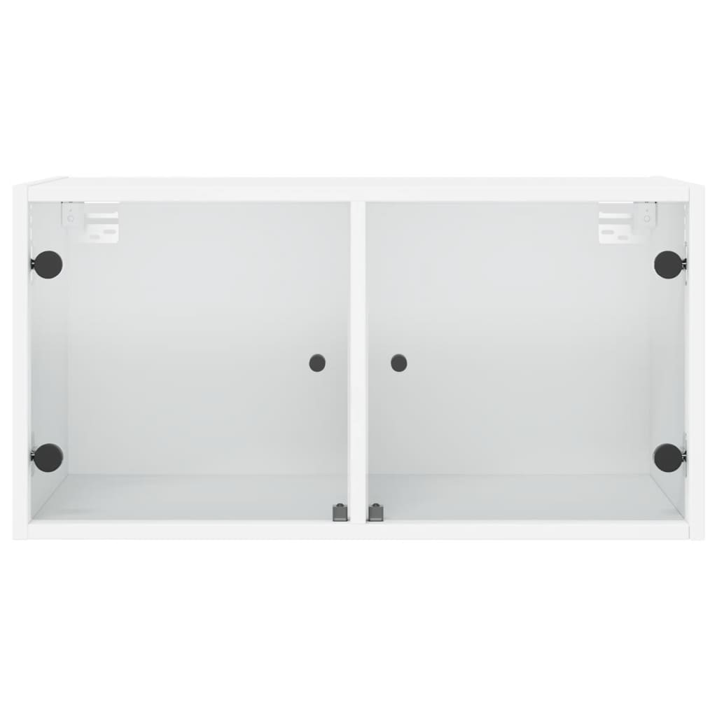 imagem de vidaXL Armários parede c/ portas de vidro 2 pcs 68,5x37x35 cm branco8