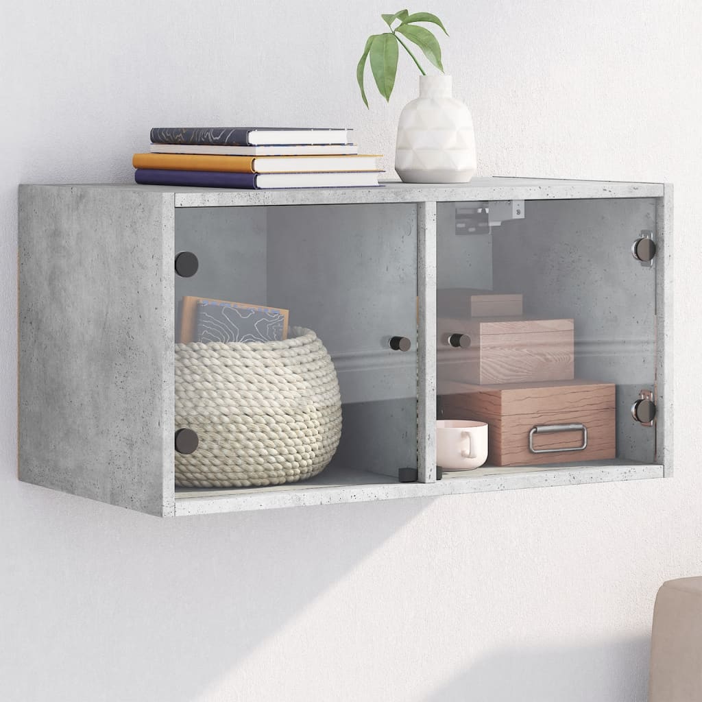  Wall Cabinets with Glass Doors Bathroom Cupboard Wall Storage Cabinet vidaXL