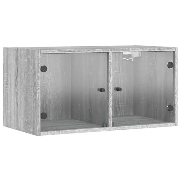 vidaXL klaasustega seinakapid 2 tk, Sonoma tamm, 68,5 x 37 x 35 cm