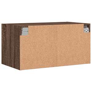 Nástěnné skříňky skleněná dvířky 2 ks hnědý dub 68,5x37x35 cm - obrázek 9