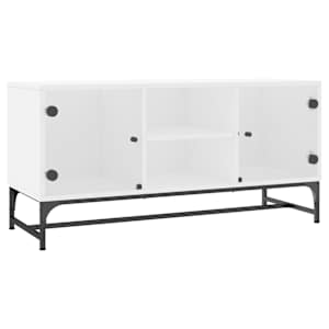 TV skříňka se skleněnými dvířky bílá 102 x 37 x 50 cm - obrázek 2