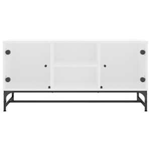 TV skříňka se skleněnými dvířky bílá 102 x 37 x 50 cm - obrázek 5