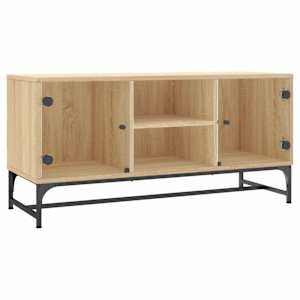 TV skříňka se skleněnými dvířky dub sonoma 102 x 37 x 50 cm - obrázek 2