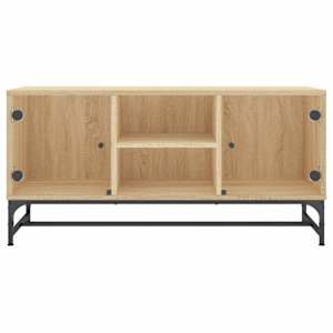 TV skříňka se skleněnými dvířky dub sonoma 102 x 37 x 50 cm - obrázek 5