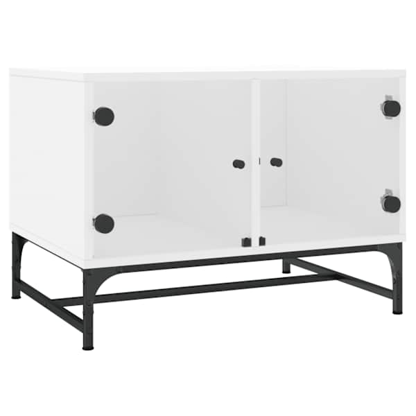 vidaXL kohvilaud klaasustega, valge, 68,5 x 50 x 50 cm