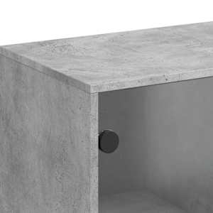 Odkládací skříňka skleněná dvířka betonově šedá 69x37x100 cm - obrázek 9