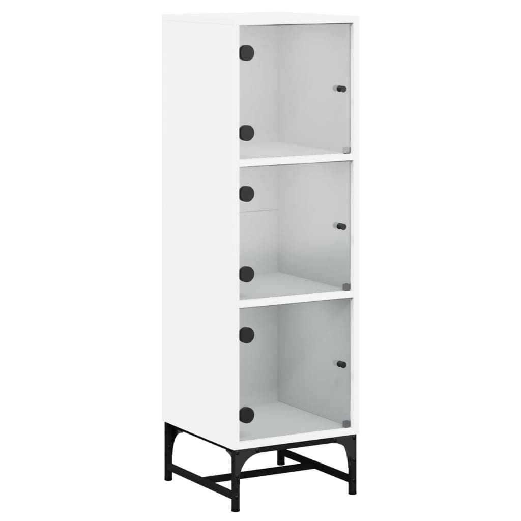 vidaXL Highboard se skleněnými dvířky bílý 35 x 37 x 120 cm