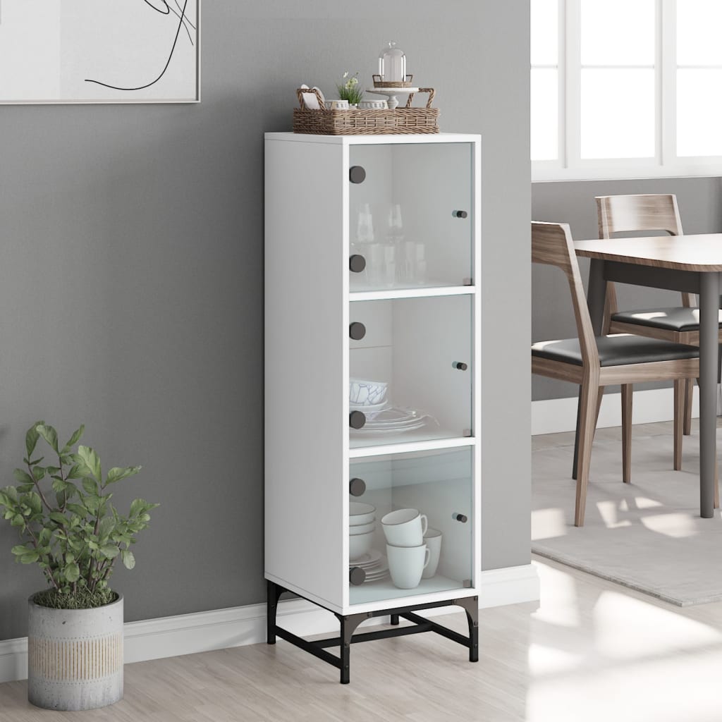 Thumbnail - vidaXL Highboard mit Glastüren Weiß 35x37x120 cm