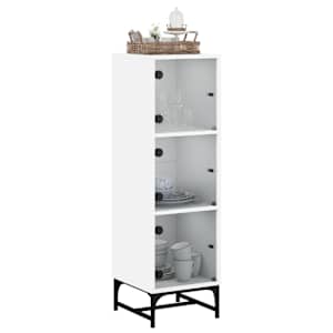 Highboard se skleněnými dvířky bílý 35 x 37 x 120 cm - obrázek 4