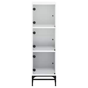 Highboard se skleněnými dvířky bílý 35 x 37 x 120 cm - obrázek 6