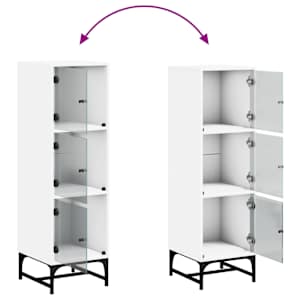 Highboard se skleněnými dvířky bílý 35 x 37 x 120 cm - obrázek 9