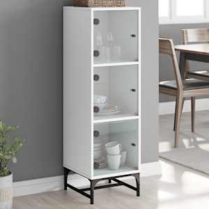 Highboard se skleněnými dvířky bílý 35 x 37 x 120 cm - obrázek 1