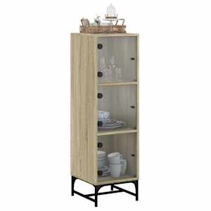 Highboard se skleněnými dvířky dub sonoma 35 x 37 x 120 cm - obrázek 4