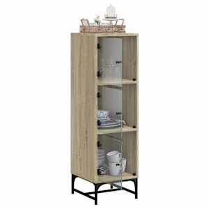 Highboard se skleněnými dvířky dub sonoma 35 x 37 x 120 cm - obrázek 5