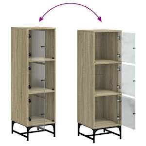Highboard se skleněnými dvířky dub sonoma 35 x 37 x 120 cm - obrázek 9
