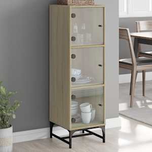 Highboard se skleněnými dvířky dub sonoma 35 x 37 x 120 cm - obrázek 1