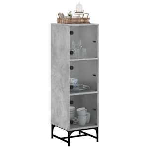 Highboard se skleněnými dvířky betonově šedý 35 x 37 x 120 cm - obrázek 4