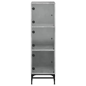Highboard se skleněnými dvířky betonově šedý 35 x 37 x 120 cm - obrázek 6
