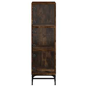 Highboard se skleněnými dvířky kouřový dub 35 x 37 x 120 cm - obrázek 6