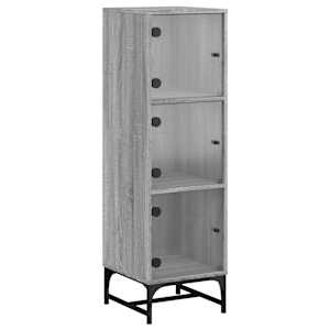 Highboard se skleněnými dvířky šedý sonoma 35 x 37 x 120 cm - obrázek 2