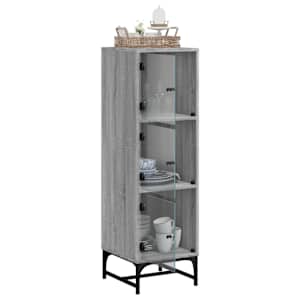Highboard se skleněnými dvířky šedý sonoma 35 x 37 x 120 cm - obrázek 5