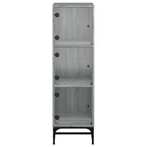 Highboard se skleněnými dvířky šedý sonoma 35 x 37 x 120 cm - obrázek 6