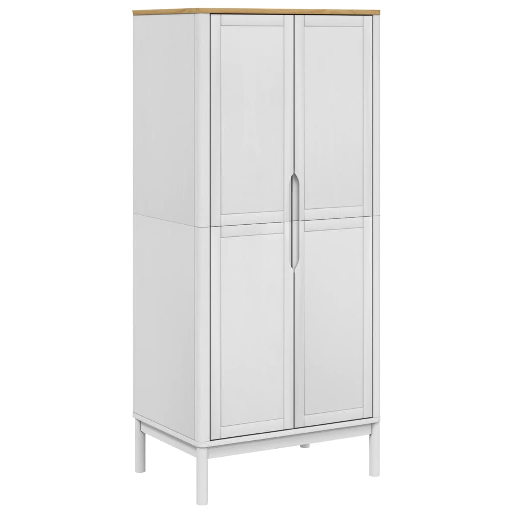 VidaXL Garde-robe FLORO Blanc 77x53x171 Cm Bois Massif De Pin