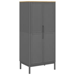 Šatní skříň FLORO šedá 77 x 53 x 171 cm masivní borovice - obrázek 2