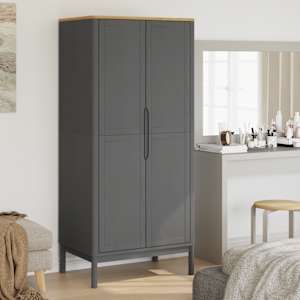 vidaXL riidekapp "FLORO", hall, 77 x 53 x 171 cm, m&auml;nnipuit
