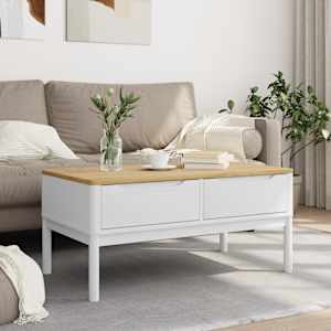 Konferenční stolek FLORO bílý 99x55,5x45 cm masivní borovice - obrázek 3
