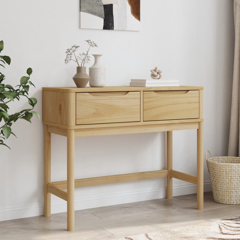 vidaXL FLORO viaszbarna tömör fenyőfa tálalóasztal 89,5 x 36,5 x 73 cm