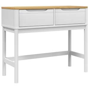 vidaXL konsoollaud "FLORO", valge, 89,5 x 36,5 x 73 cm, m&auml;nnipuit