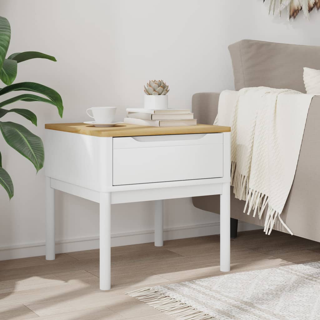 vidaXL Lamptafel FLORO 55x55x54 cm massief grenenhout wit afbeelding