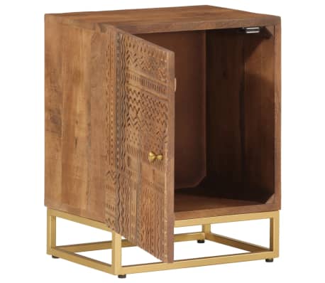 vidaXL Noćni ormarić 40 x 30 x 50 cm od masivnog drva manga i željeza