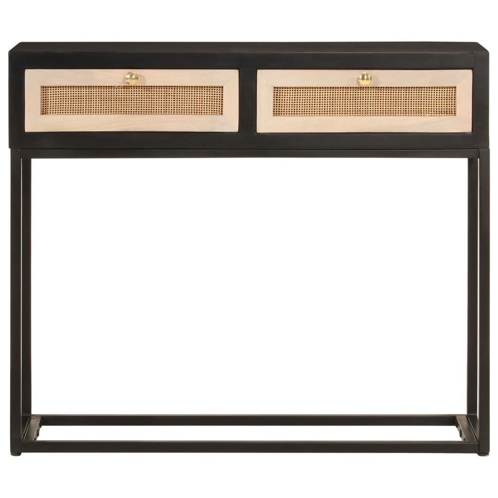 Thumbnail - vidaXL Konsolentisch Schwarz 90x30x76 cm Massivholz Mango und Eisen
