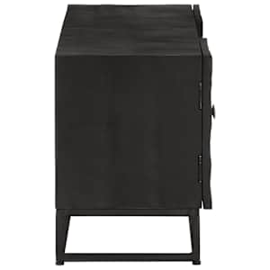 TV skříňka černá 110 x 30 x 40 cm masivní mangovník a železo - obrázek 4