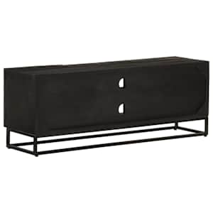 TV skříňka černá 110 x 30 x 40 cm masivní mangovník a železo - obrázek 5