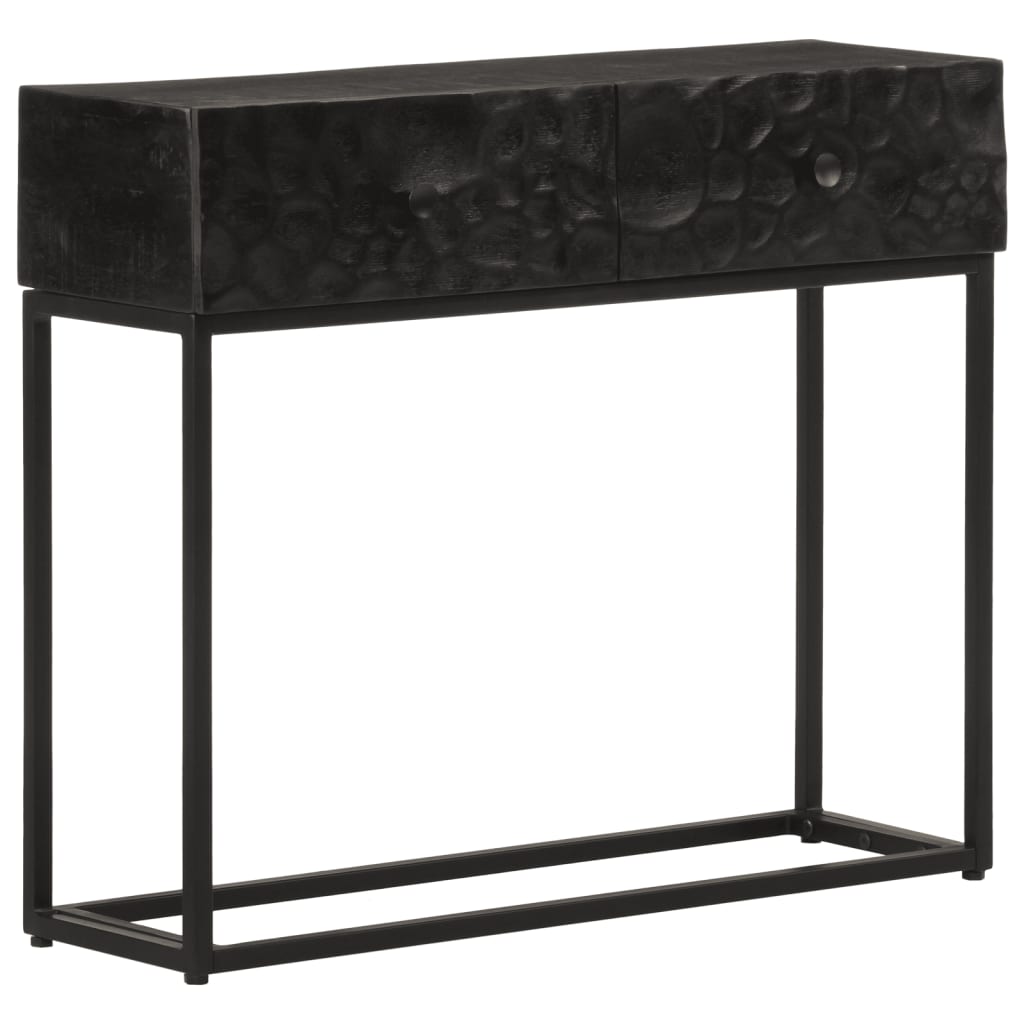 Konzolový stolek černý 90x30x76 cm masivní mangovník a železo