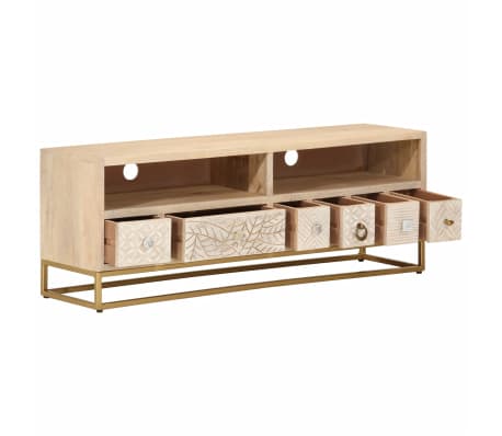 vidaXL telerikapp, 110 x 30 x 40 cm, mangopuit ja raud