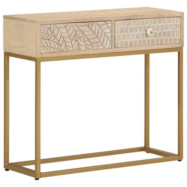 vidaXL konsoollaud, 90 x 30 x 76 cm, mangopuit ja raud