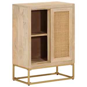 vidaXL bufete, 55x30x76 cm, mango masīvkoks un dzelzs