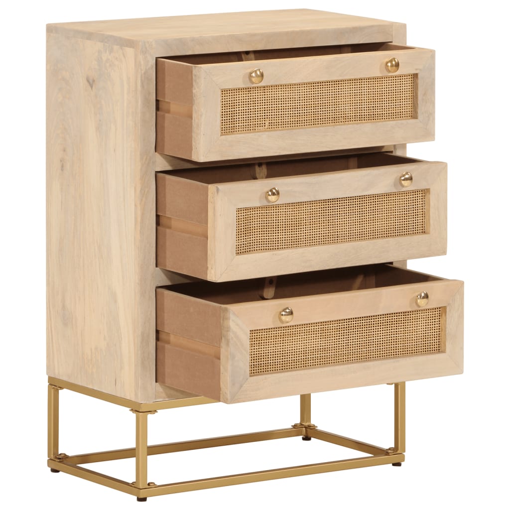 vidaXL Ladekastje 55x30x76 cm massief mangohout en ijzer afbeelding