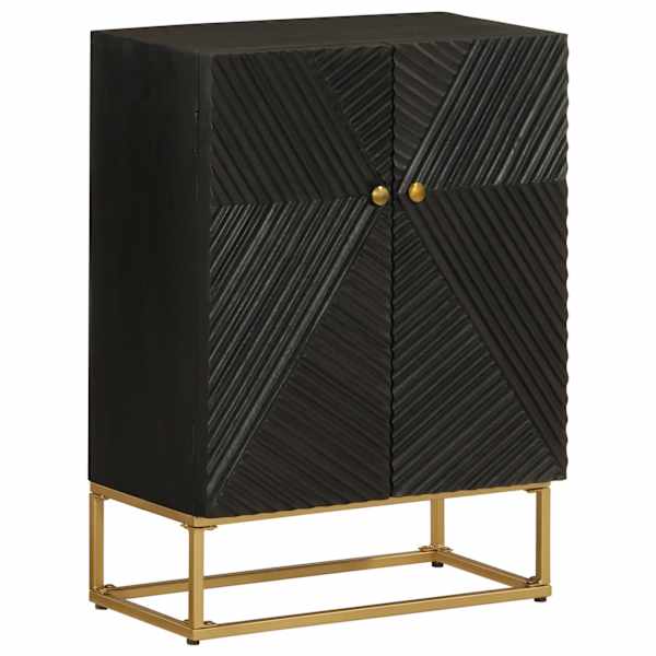 vidaXL puhvetkapp, must, 55 x 30 x 76 cm, mangopuit ja raud